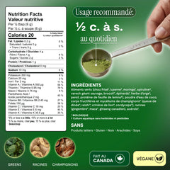 Aliments verts (Greens) mélange adaptogène