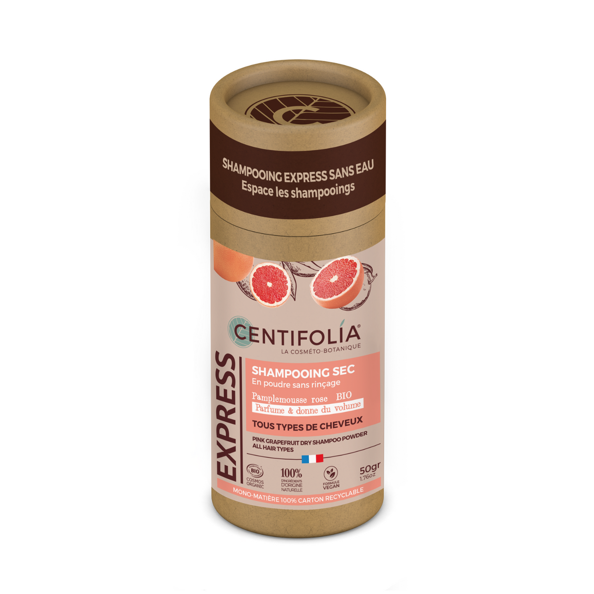 Shampooing sec en poudre pamplemousse rose