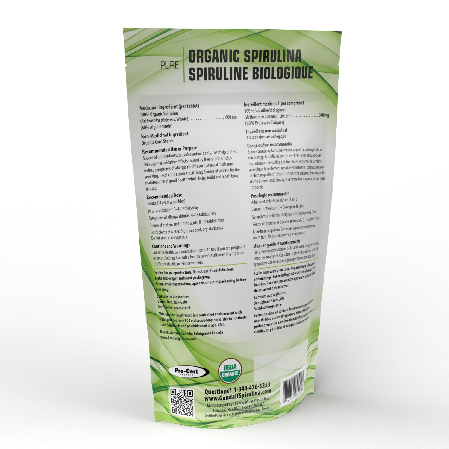 Spiruline biologique 600mg